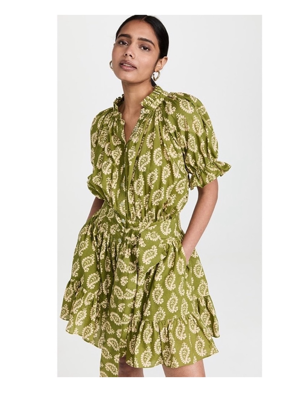 Charina Sartre Spade Mini dress in Olive size Medium